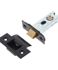 IRONMONGERY SOLUTIONS Latch Pack of Door Handle, Tubular Latch & Hinges - Pack of Door Handle in Matt Black Finish