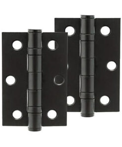 IRONMONGERY SOLUTIONS Latch Pack of Door Handle, Tubular Latch & Hinges - Pack of Door Handle in Matt Black Finish