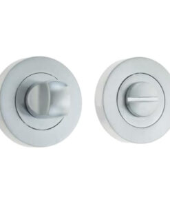 IRONMONGERY SOLUTIONS Bathroom Pack of Door Handle,Bathroom Locks, Turns & Releases & Hinges - Pack of Door Handle in Satin Chrome Finish