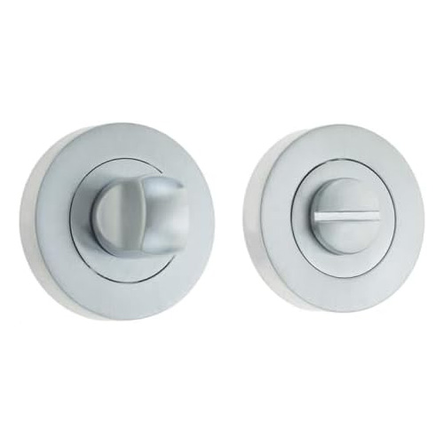 IRONMONGERY SOLUTIONS Bathroom Pack of Door Handle,Bathroom Locks, Turns & Releases & Hinges - Pack of Door Handle in Satin Chrome Finish