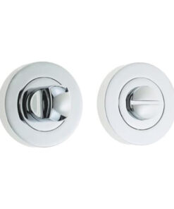 IRONMONGERY SOLUTIONS Bathroom Pack of Door Handle, Bathroom Locks, Turns & Release & Hinges - Pack of Door Handle in Polished Chrome Finish