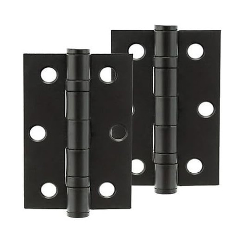 IRONMONGERY SOLUTIONS Bathroom Pack of Door Handle,Bathroom Locks,Turn & Release & Hinges - Pack of Door Handle in Matt Black Finish