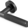 IRONMONGERY SOLUTIONS Bathroom Pack of Door Handle,Bathroom Locks,Turn & Release & Hinges - Pack of Door Handle in Matt Black Finish