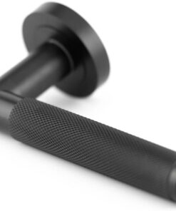 IRONMONGERY SOLUTIONS Lock Pack of Door Handle, 2 Lever Sashlocks, Escutcheon & Hinges - Pack of Door Handle in Matt Black Finish