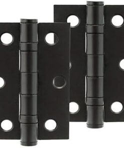 IRONMONGERY SOLUTIONS Lock Pack of Door Handle, 2 Lever Sashlocks, Escutcheon & Hinges - Pack of Door Handle in Matt Black Finish