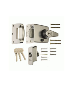 ERA British Standard High Security Nightlatch Door Lock - 60mm - Satin Nickel