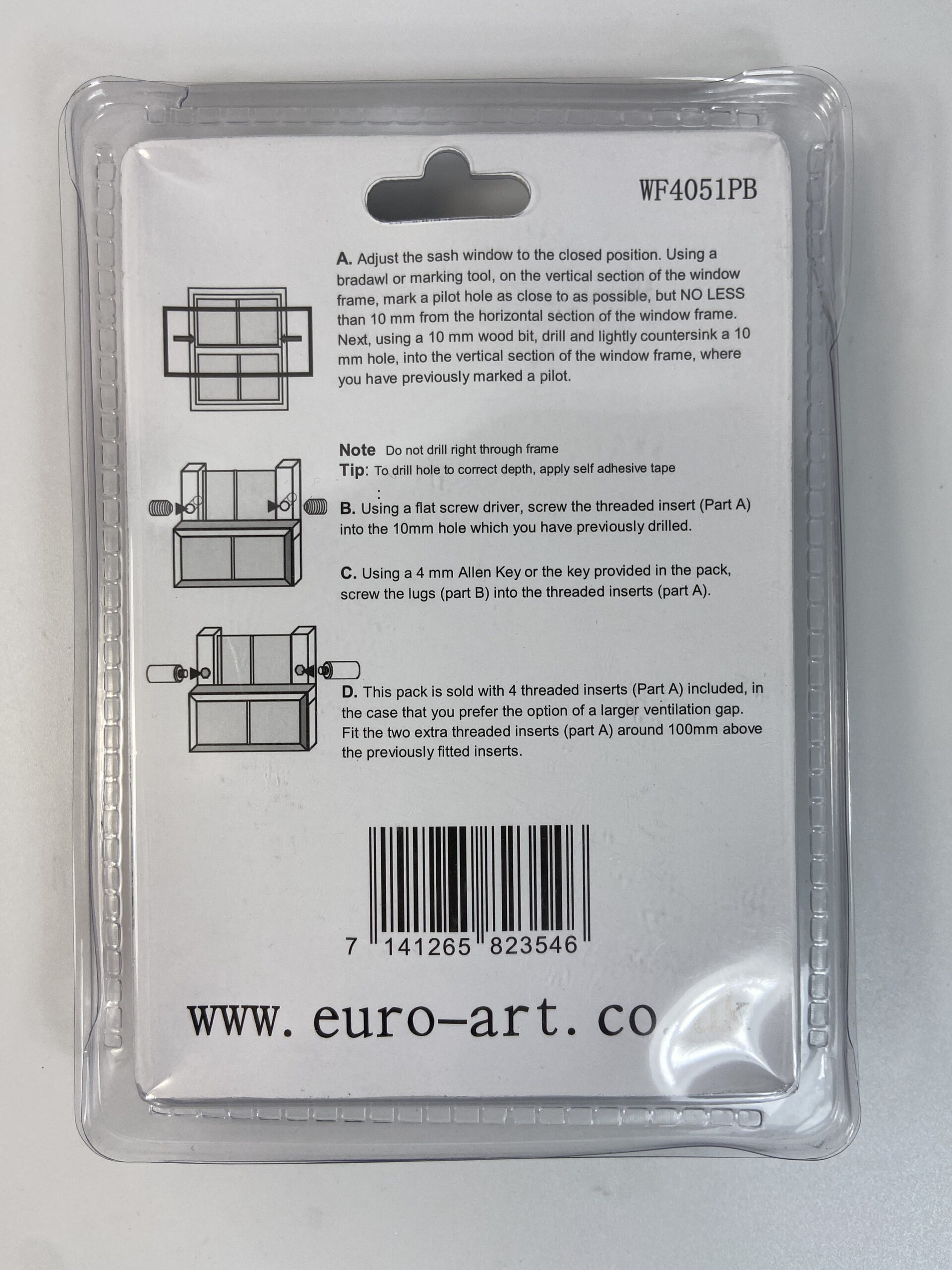 EUROART Quality Roller Heavy Duty Sash Window Stop Restrictor for Child Safety and Security-Comes with Key in Polished Brass Dim 50X17X17mm - Image 3