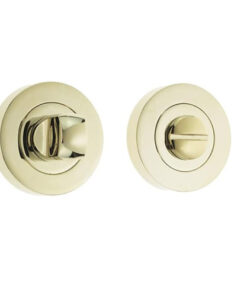 IRONMONGERY SOLUTIONS Bathroom Pack of Door Handle, Bathroom Locks, Turns & Releases & Hinges - Pack of Door Handle in PVD Finish