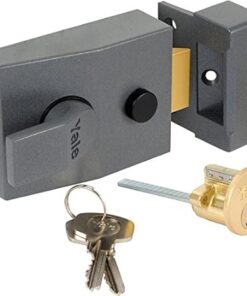 Nightlatch, High Security with Automatic Deadlock, Dark Metallic Gray/Brass