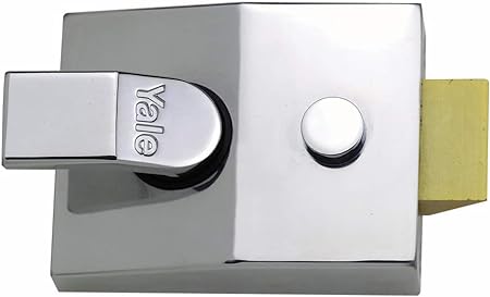 Deadlocking Nightlatch, Chrome Finish, High Security with Automatic Deadlock