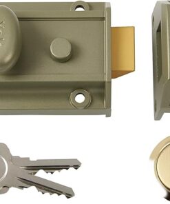 Traditional Nightlatch - Electro Nickel Brass Finish - Standard Security