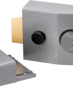 Deadlocking Nightlatch, Dark Metallic Finish/Brass Cylinder, High Security, with Automatic Deadlock