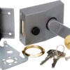 Deadlocking Nightlatch, Dark Metallic Finish/Brass Cylinder, High Security, with Automatic Deadlock