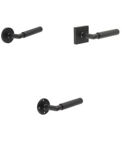 Burlington Piccadilly Knurled Door Handles ( Black)