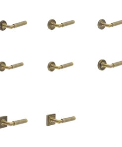 Burlington Piccadilly Knurled Door Handles ( Antique Brass)