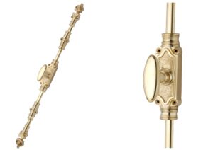 Classic Door Espagnolette Bolt / Cremone Bolt 9 Feet - Polished Brass Unlacquered