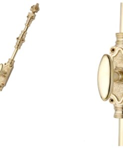 Classic Door Espagnolette Bolt / Cremone Bolt 9 Feet - Polished Brass Unlacquered