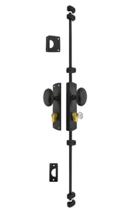 Oval Knob Locking Door Espagnolette/Cremone Bolt Upto 8.5′-Black
