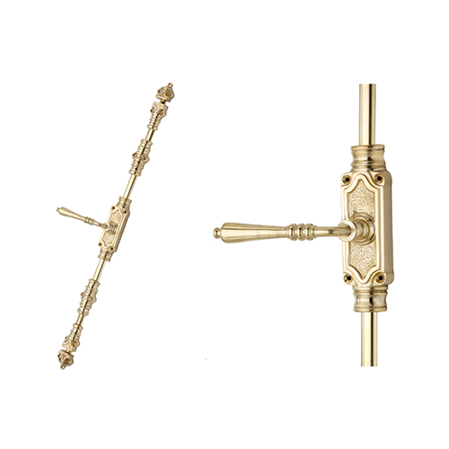 Victorian Lever Door Espagnolette Bolt/Cremone Bolt Upto 9 Feet - Polished Brass Unlacquered - Image 3