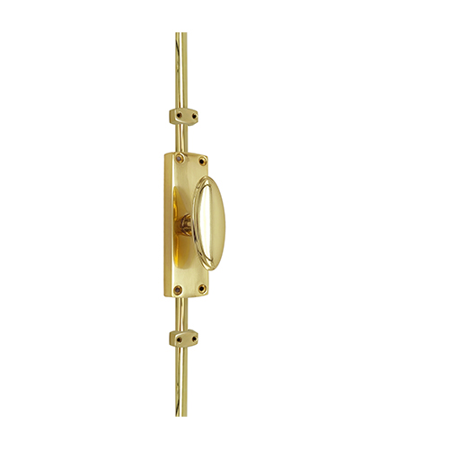 Oval Knob Door Espagnolette Bolt/Cremone Bolt Upto 2500mm - Polished Brass(Upto 8 Feet) - Image 3
