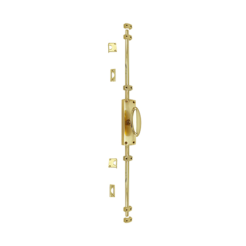 Oval Knob Door Espagnolette Bolt/Cremone Bolt Upto 2500mm - Polished Brass(Upto 8 Feet) - Image 6