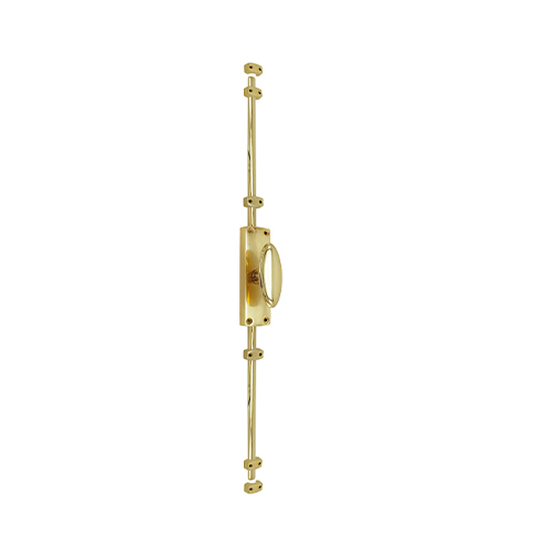 Oval Knob Door Espagnolette Bolt/Cremone Bolt Upto 2500mm - Polished Brass(Upto 8 Feet)