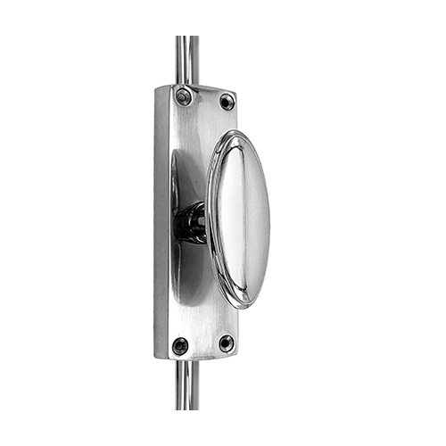 OVAL KNOB DOOR ESPAGNOLETTE BOLT/CREMONE BOLT UPTO 2500mm POLISHED CHROME - Image 3