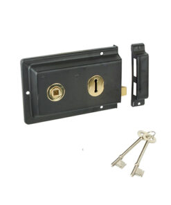 Victorian Style Rim Sashlock Rim Door Latch Lock Old Retro Reversible - Black
