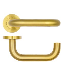 Zoo Hardware Rosso Tecnica Maggiore Grade 304 Stainless Steel Lever On Round Rose, RT030 (sold in pairs)