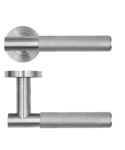 Zoo Hardware Rosso Tecnica Orta Grade 304 Stainless Steel Knurled Lever On Round Rose - RT060 (sold in pairs)