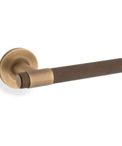 Alexander & Wilks Knurled Kingston Door Handles On Round Rose