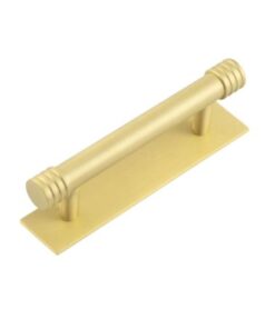 Frelan Hoxton Sturt Cabinet Handle on Back Plate 96mm cc Satin Brass HOX450SB-HOX5050SB