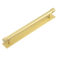 Frelan Hoxton Sturt Cabinet Handle on Back Plate 224mm cc Satin Brass HOX460SB-HOX5060SB