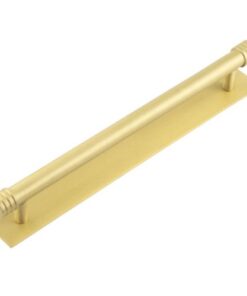 Frelan Hoxton Sturt Cabinet Handle on Back Plate 224mm cc Satin Brass HOX460SB-HOX5060SB