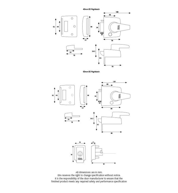 Era 1530-10-1 British Standard Keyless Egress Nightlatch Door Lock 40mm Black - Image 2