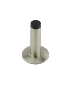 Burlington Plain Wall Mounted Door Stops Chamfered Rose Satin Nickel