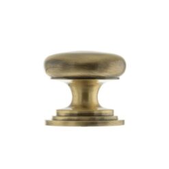 Old English Lincoln Solid Brass Victorian Knob 38mm on Concealed Fix – Antique Brass OEC1238AB