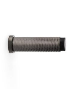 Alexander And Wilks Brunel Diamond Knurled 75mm Cylinder Doorstop Dark Bronze Pvd AW600-75-DBZPVD