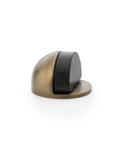 Alexander And Wilks Floor Mounted Oval Shielded Doorstop 45mm Antique Brass AW631AB