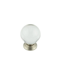 25mm Satin Nickel Clear Glass Ball Cupboard Knob