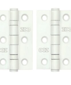 Zoo Hardware ZHSS232-PCW Hinges – Ball Bearing 76mm x 50mm x 2mm Square Corner – Powder Coated White
