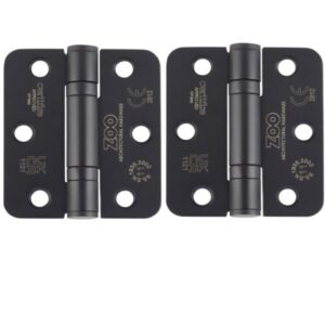 Zoo Hardware ZHSS7667R-MB Grade 11 Hinges – Ball Bearing 76mm x 67mm x 2.5mm Radius Corner – Matt Black