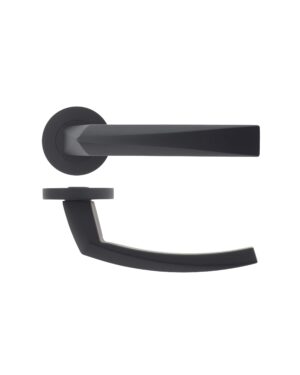 Hydra lever on round rose Oscuro Matt Black