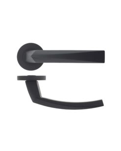 Hydra lever on round rose Oscuro Matt Black