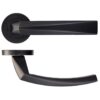 Hydra Lever On Round Rose, Powder Coat Black (sold in pairs)