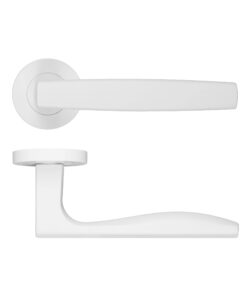 Appenine Lever On Round Rose Powder Coat White