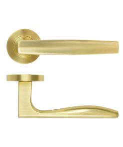 Appenine Lever On Round Rose Satin Brass