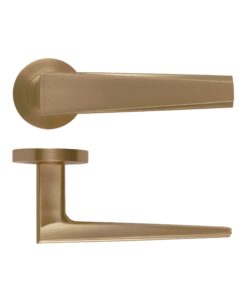 Veloce Lever On Round Rose Antique Brass