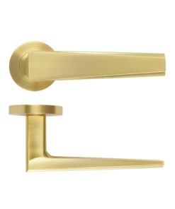 Veloce Lever On Round Rose Satin Brass