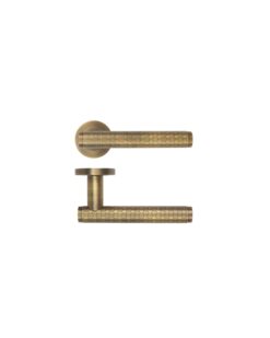 Favo Lever On Round Rose Antique Brass
